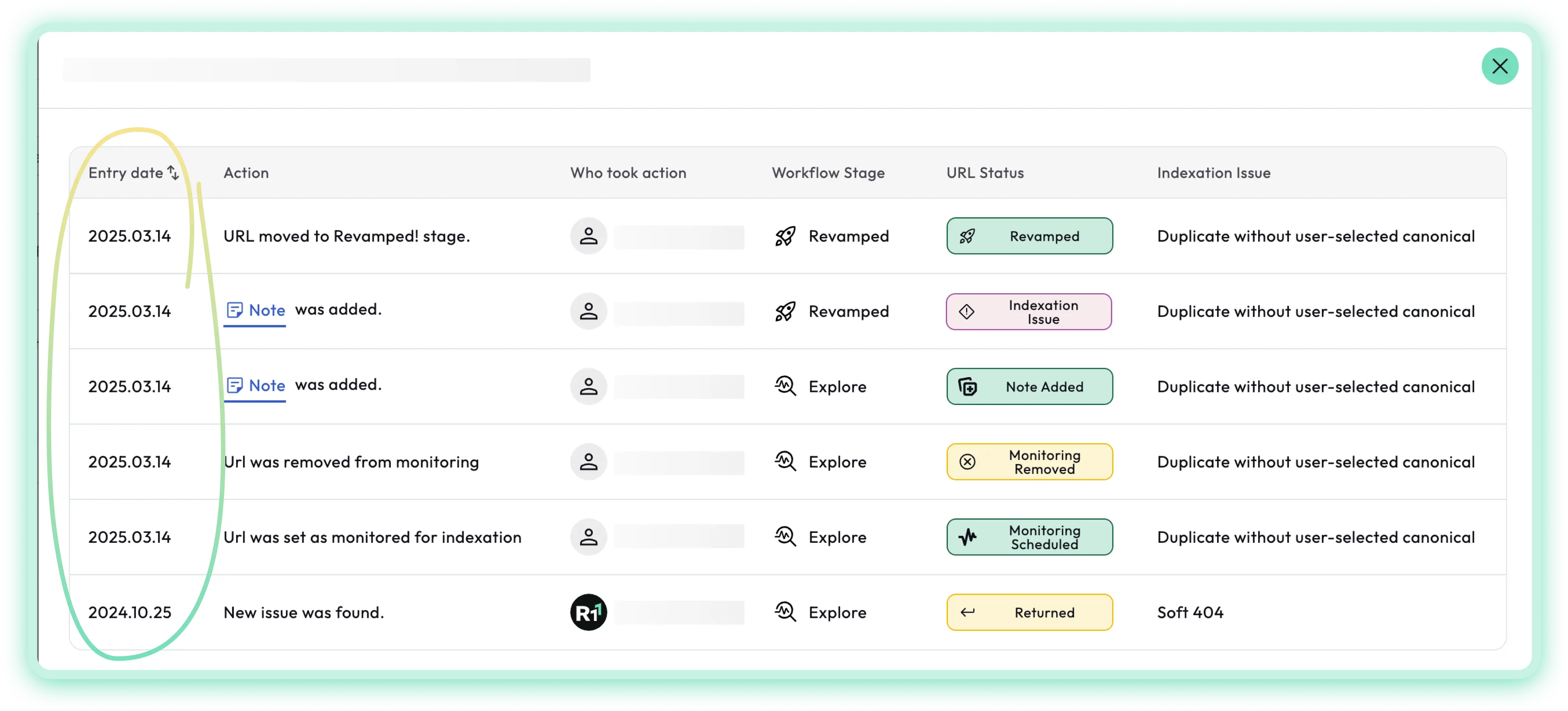 User interface of Revamper11 app used for monitoring search console data
